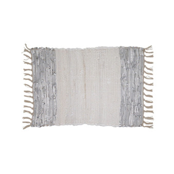 Striped Leather Chindi Placemat Set of 4