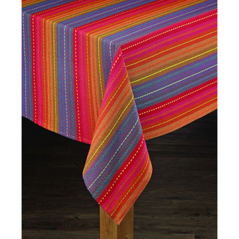 Phoenix Striped Dobby Cotton Textured Tablecloth