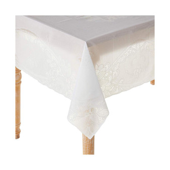 Violet Vinyl Lace Battenberg Embossed Floral Pattern, Rectangle Tablecloths 52 x70