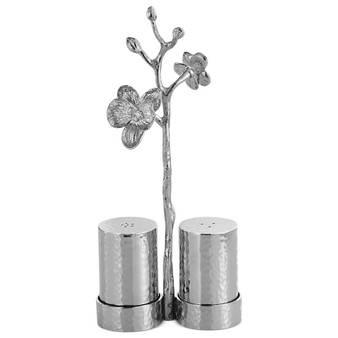 White Orchid Salt and Pepper Shakers