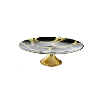 Marbleized Footed Cake Stand