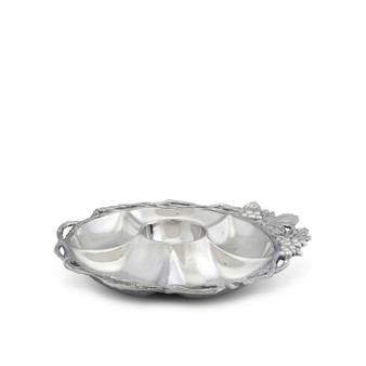 Designs Aluminum Grape Open Vine Round Tray 5-Sections