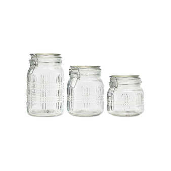 Portland Square Glass Canisters, Set of 3