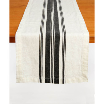 Linen Center Stripe Table Runner, 72" x 14"