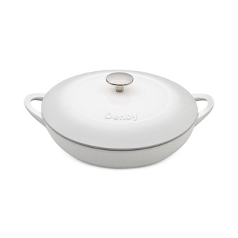 Natural Canvas Cast Iron 4 Qt. Shallow Covered Casserole