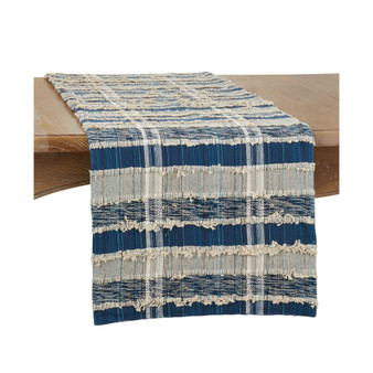 Striped Woven Table Runner with Dual-Tone Design, 72" x 16"