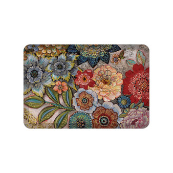 Boho Floral Bouquet Accent Kitchen Mat