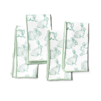 by Laura Johnson Rabbit Sage Napkin Set/4