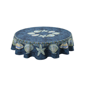 Embellished Shells 70" Round Tablecloth