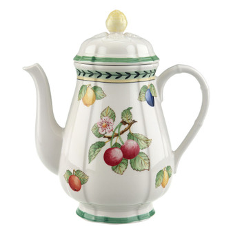 French Garden Coffee Pot, Premium Porcelain