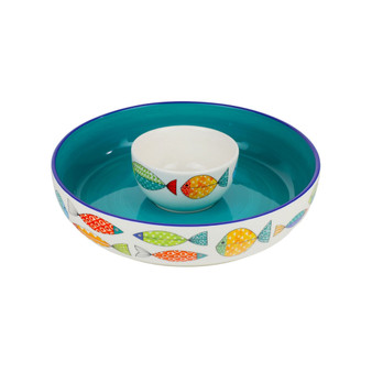 Fresh Catch 15" Chip and Dip Bowl Set, 2 Piece