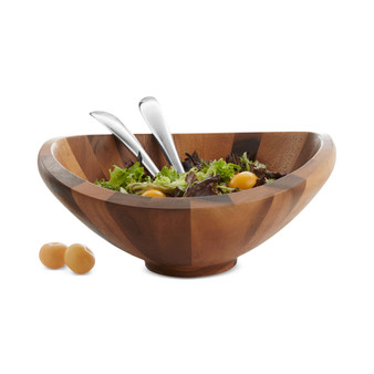 Nambe Butterfly 3 piece Wood Salad Set with Servers