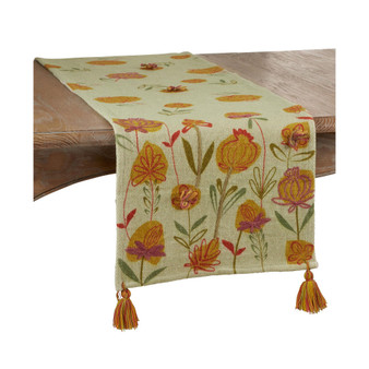 Embroidered Floral Runner