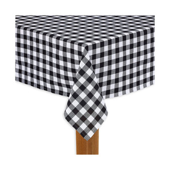 Buffalo Check Black 100% Cotton Table Cloth for Any Table 60"X84"