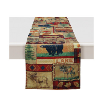 Lodge Collage Table Runner - 13"x 72"