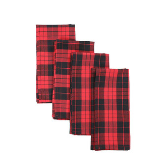 Holiday Plaid Napkins 20" x 20", Set of 4