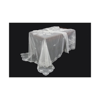 Merrigold Lace Embroidered Tablecloth with Beaded Accents