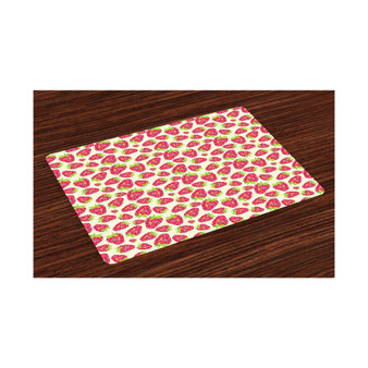 Strawberry Place Mats, Set of 4