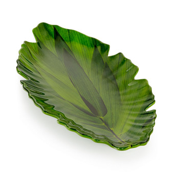 Zen Melamine Small Green Leaf Platter