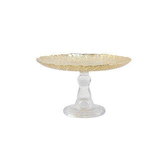 Rufolo Glass Gold Crocodile Small Cake Stand