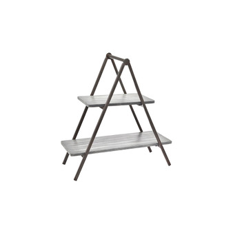 Grey Wash Wood & Metal Two Tier Server