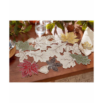 Happy Fall Leaves Cutwork Allover Rectangle Placemat