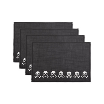 Skulls Embroidered Placemat Set