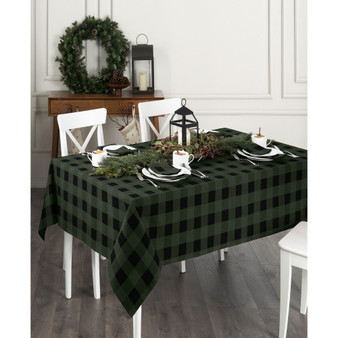 Farmhouse Living Holiday Buffalo Check Tablecloth  60 x 84"