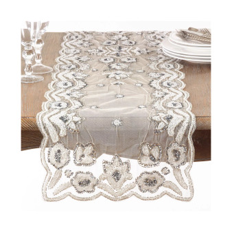 Hand-Beaded Table Runner