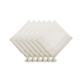 Design Import Variegated Stripe with Tassel Napkin, Set of 6