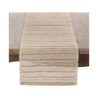 Nubby Texture Stripe Design Woven Table Runner