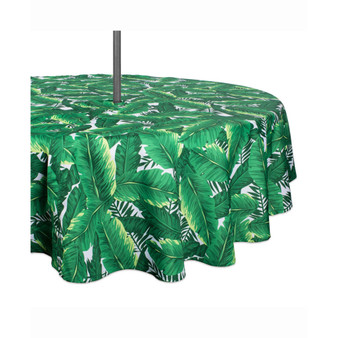 Banana Leaf Outdoor Table cloth with Zipper 52" Round