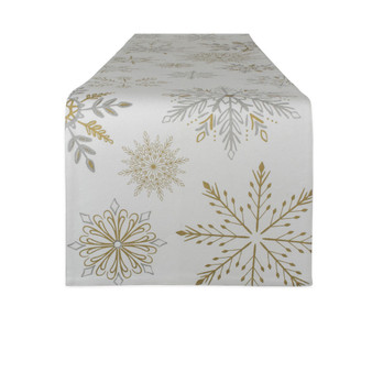 Snowflake Sparkle Printed Table Runner
