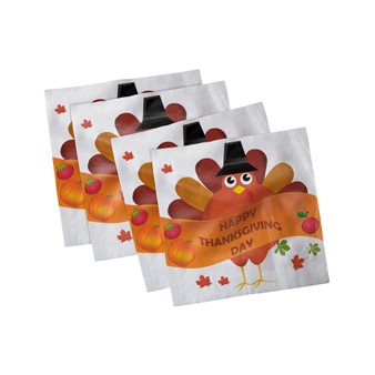 Turkey Set of 4 Napkins, 12" x 12"