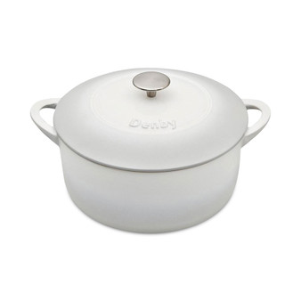 Natural Canvas Cast Iron 5.5 Qt. Round Covered Casserole