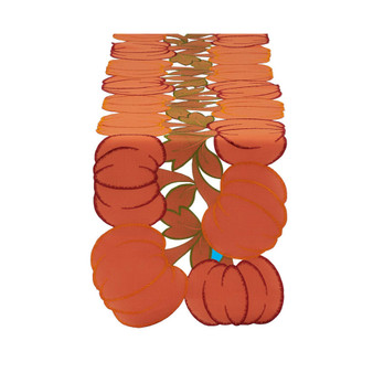 Embroidered Pumpkins Table Runner