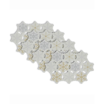 Placemat Embroidered Snowflake, Set of 4