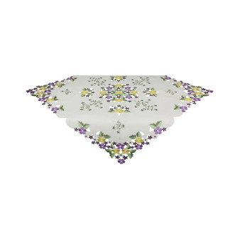 Fancy Flowers Table Topper, 34" x 34"