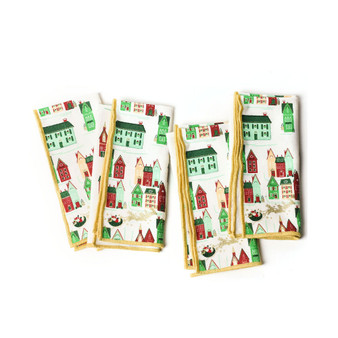 by Laura Johnson Flying Santa Napkin Set/4