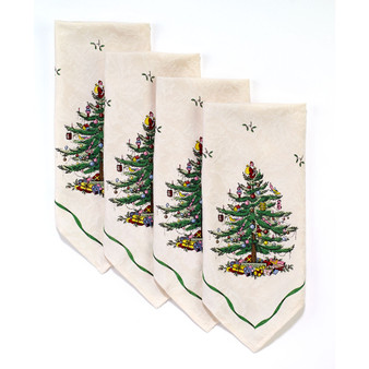 Christmas Tree Ivory/Green 4pc Napkins