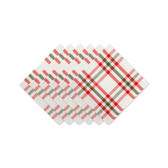 Kitchen and Table Top Jolly Tree Collection Napkin Set, Nutcracker Plaid, Set of 6