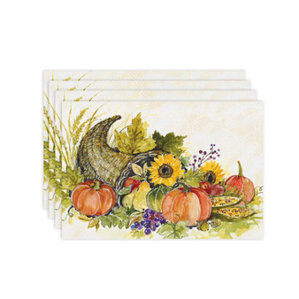 Cornucopia Harvest Set of 4 Placemats, 13" x 19"