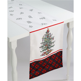 Christmas Tree Tartan Multicolored 72" Runner