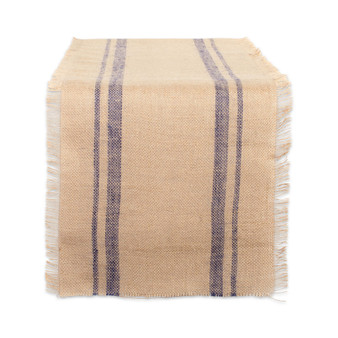 French Double Border Burlap Table Runner 14" x 108"