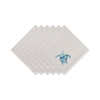 Design Import Turtle Printed Napkin, Set of 6