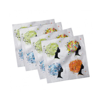 Colorful Set of 4 Napkins, 18" x 18"
