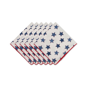 Design Import Antique Stars with Embroidered Edge Napkin, Set of 6