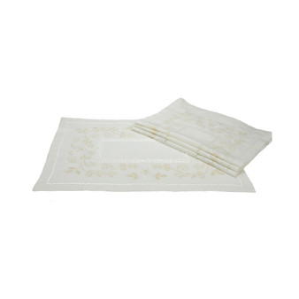 Belle Garden Florals embroidered Table Runner, 16" x 34"