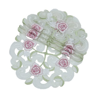 Dainty Rose Round Doily - Set of 4, 16" x 16"