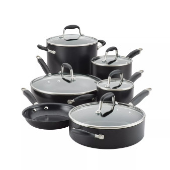 Advanced Home Hard-Anodized Nonstick Cookware Set, 11 Piece